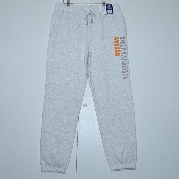 Champion Fleece Boyfriend Jogger Sweatpant Oatmeal Heather NWT Size Medium - Picture 1 of 8